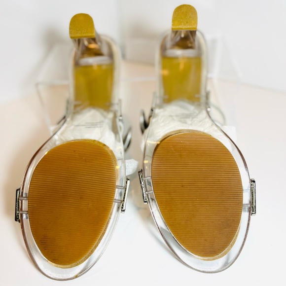 Clear Lucite Heels with Silver Accents - Picture 6 of 7